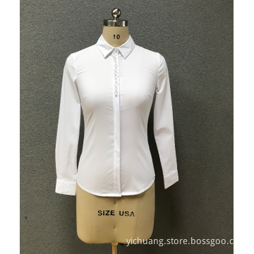 chemise blanche à manches longues pour femmes